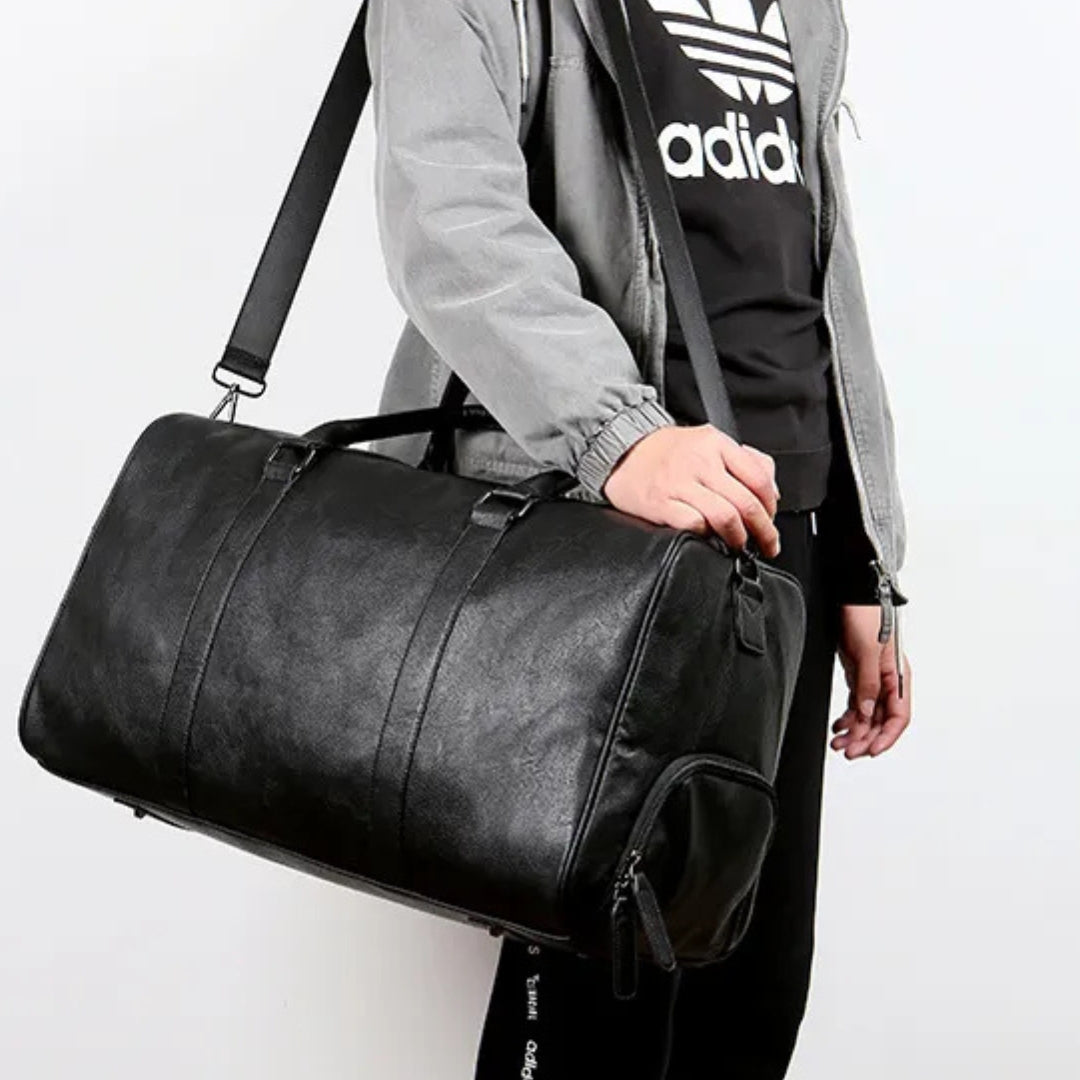 Travel Bag for Men ⎜ Vintage Leather Bag with Large Capacity and Detachable Shoulder Strap