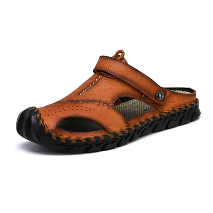 Summer Slip - on Shoes for Men ⎜ Breathable Leather Shoes in Plus Sizes for Beach and Leisure