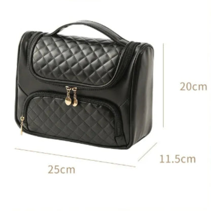 Cosmetics Bag for Women ⎜ Large Capacity with Quilted Surface and Practical Carrying Handle for on the Go