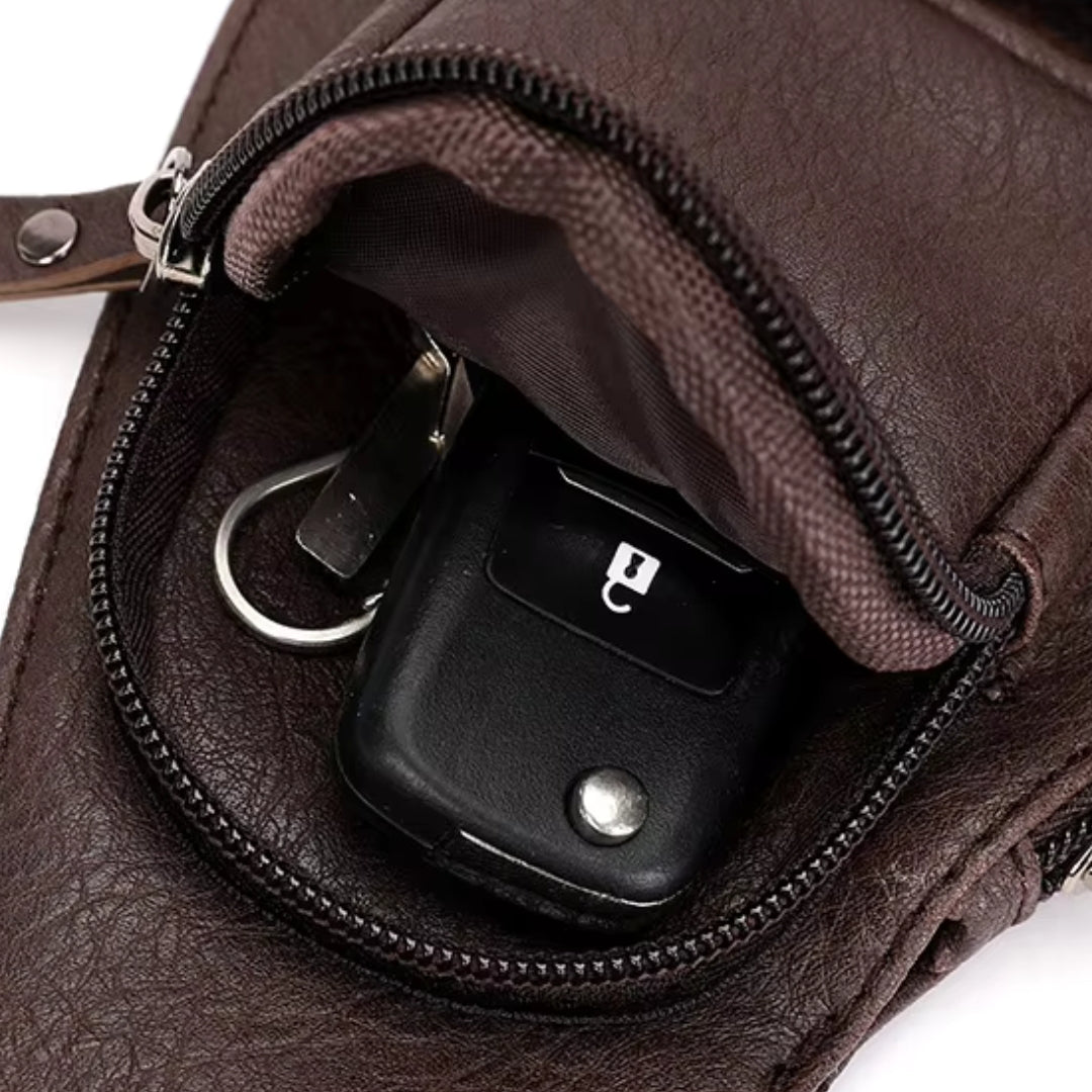Chest Bag for Men ⎜ Slim Design with Multiple Zips and Secure Anti - Theft Carrying Strap