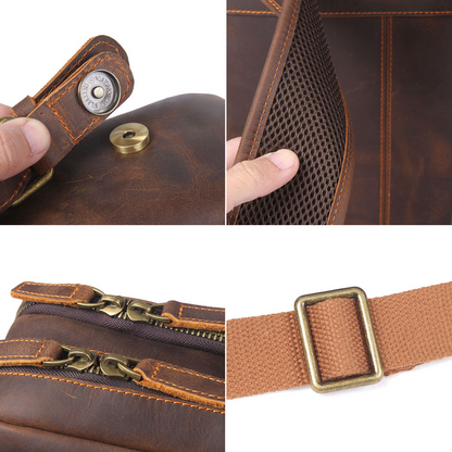 Vintage Leather Backpack for Men ⎜ Robust and Spacious Companion for Everyday Life and Travelling