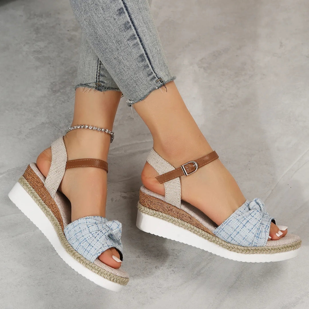 Wedge Heel Sandals for Women ⎜ Stylish Platform Shoes with Adjustable Strap and Braided Sole