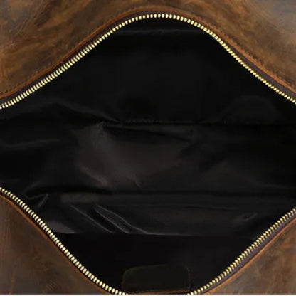 Travel Bag for Men ⎜ Vintage Leather with Generous Storage Space and Practical Compartments