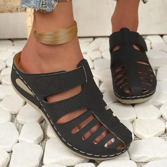 Women's Sandals with Wedge Sole ⎜ Comfortable Summer Shoes with Ventilation and Velcro Fastening for Everyday Wear and Leisure