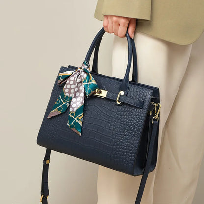 Elegant Handbag for Women ⎜ Spacious Bag with Structured Design and Decorative Bow Pendant