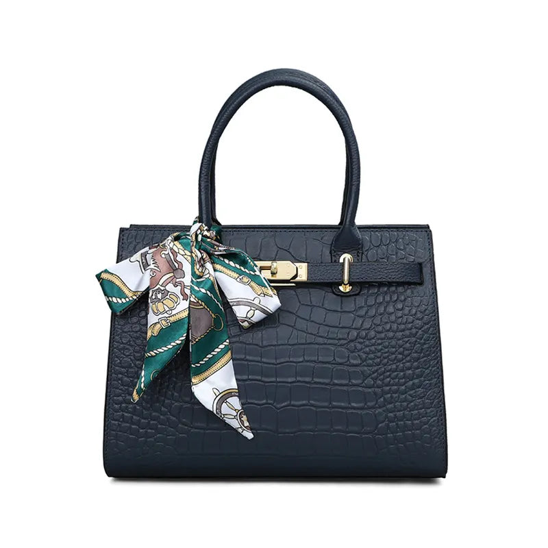 Elegant Handbag for Women ⎜ Spacious Bag with Structured Design and Decorative Bow Pendant