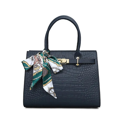 Elegant Handbag for Women ⎜ Spacious Bag with Structured Design and Decorative Bow Pendant