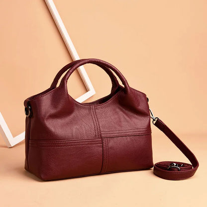 Leather Shoulder Bag for Women ⎜ Fashionable Bag with Large Capacity and Adjustable Shoulder Strap