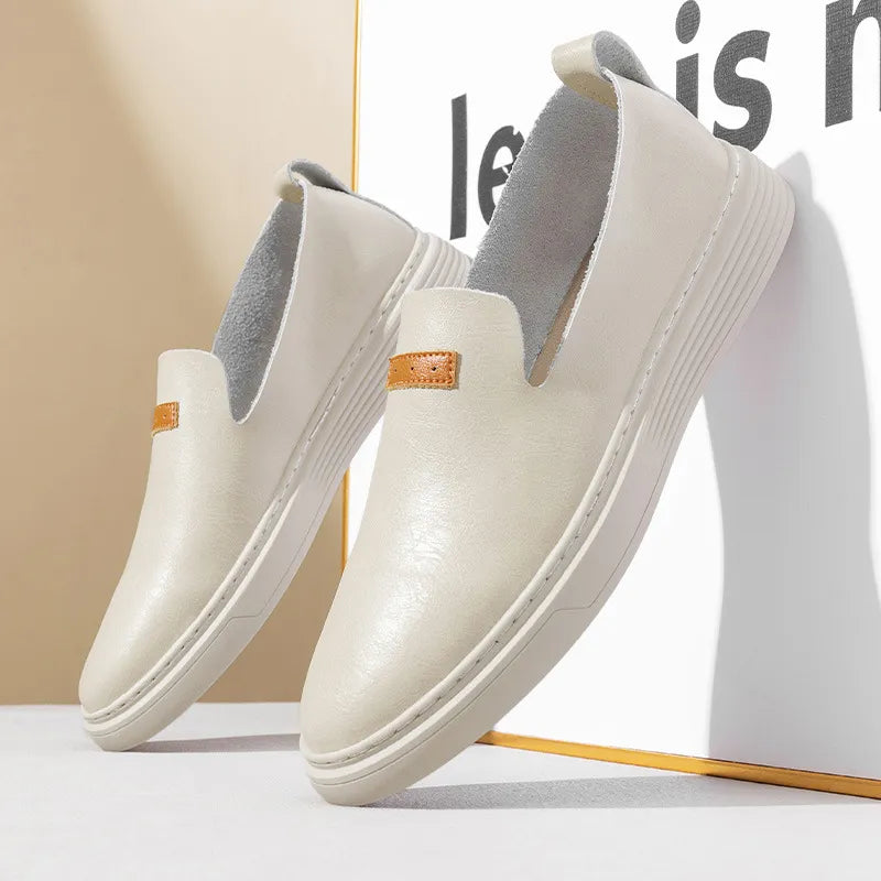 Men's Slip - on Shoes ⎜ Comfortable Outdoor Shoes Made of Leather for Summer and Leisure