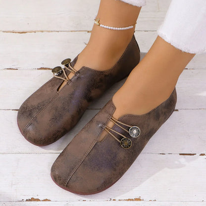 Slippers for Women ⎜ Comfortable Flats with Decorative Buttons and Classic Design