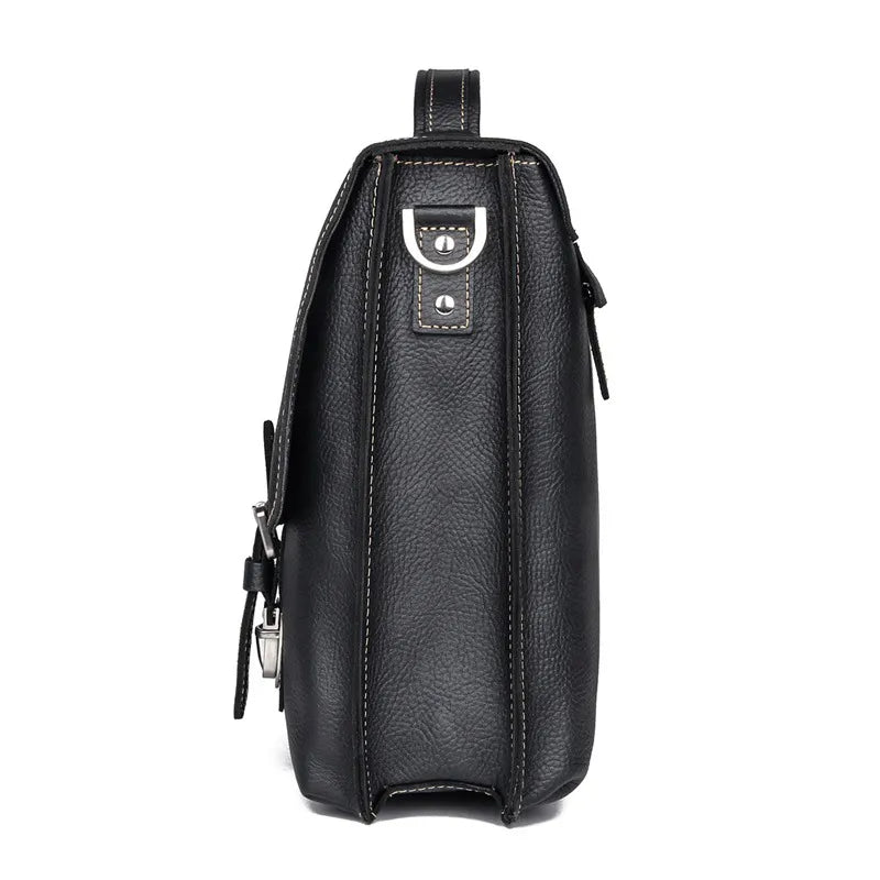 Laptop Bag for Men ⎜ Retro Briefcase Made of Genuine Leather with Practical Compartments and Shoulder Strap