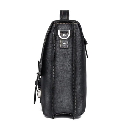Laptop Bag for Men ⎜ Retro Briefcase Made of Genuine Leather with Practical Compartments and Shoulder Strap