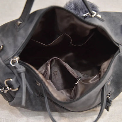 Shoulder Bag for Women ⎜ Practical Handbag with Studded Design and Decorative Pendant