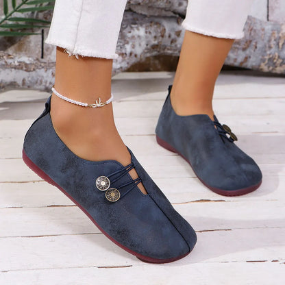 Slippers for Women ⎜ Comfortable Flats with Decorative Buttons and Classic Design