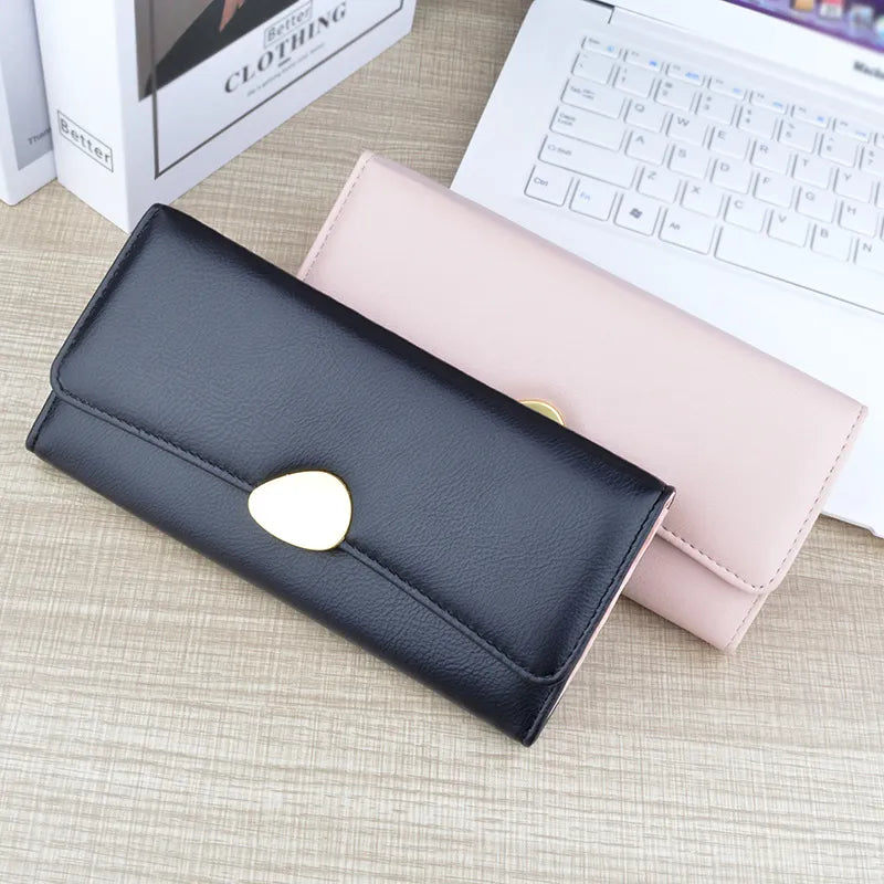 Women's Wallet in Long Format ⎜ Soft Leather Wallet with Lots of Card Slots and Large Storage Space