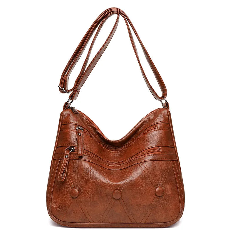 Large Shoulder Bag for Women ⎜ Versatile Bag with Zips and Stylish Design