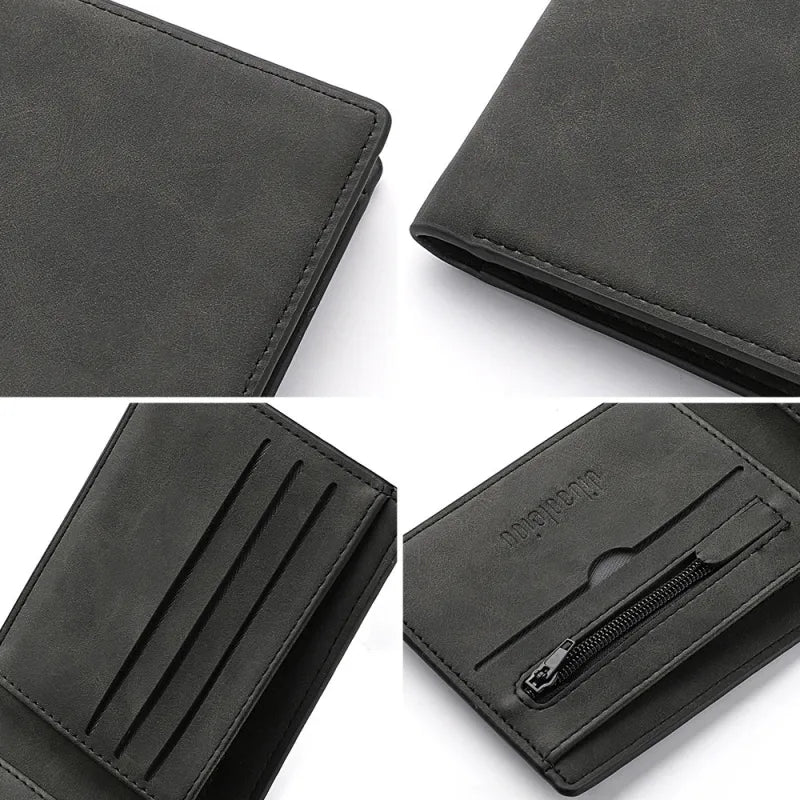 Leather Wallet for Men ⎜ Practical Wallet with Several Card Slots and Zip Compartment