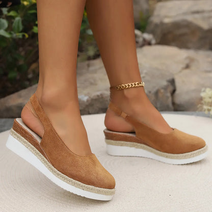 Women's Platform Sandals ⎜ Comfortable Shoes with a Round Toe and Fashionable Sole