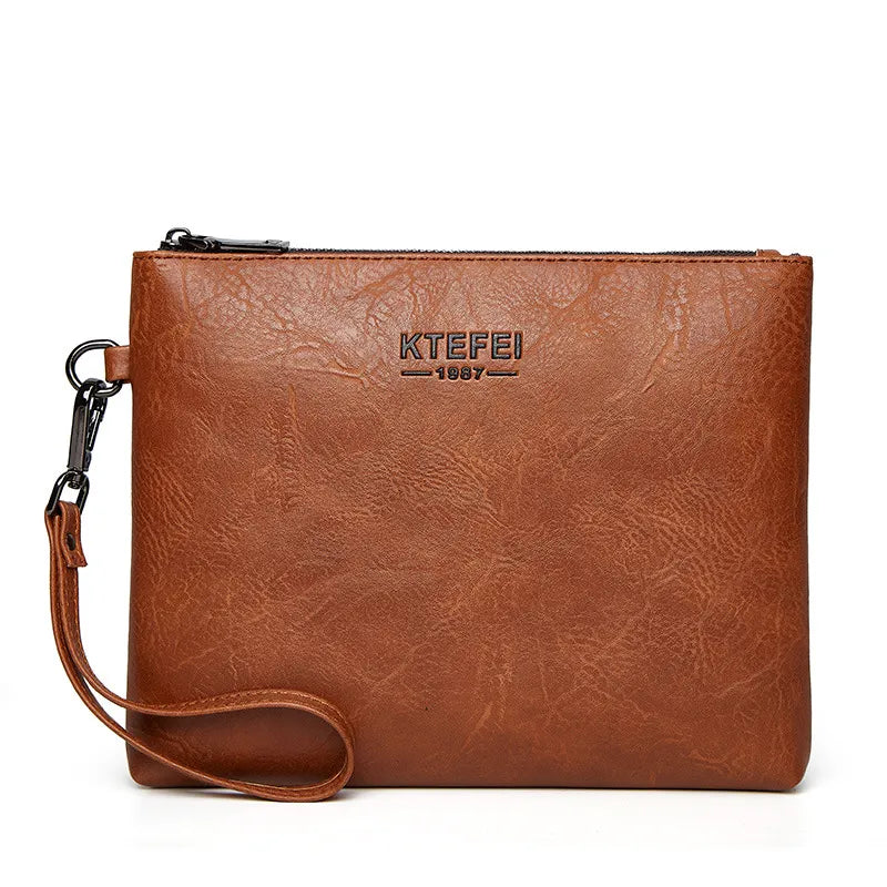 Leather Clutch for Men ⎜ Fashionable Handbag for Business and Leisure in a Slim Design