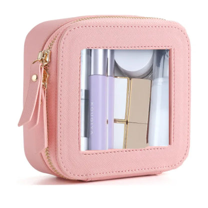 Cosmetics Bag for Women ⎜ Compact Storage with Window and Zip for Cosmetics