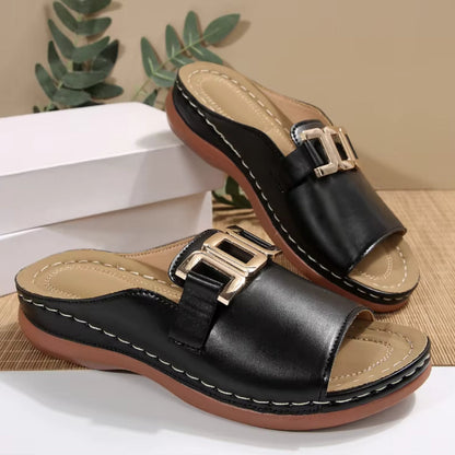 Platform Loafers for Women ⎜ Fashionable Wedges with a Chain Design and Thick Heel for Summer