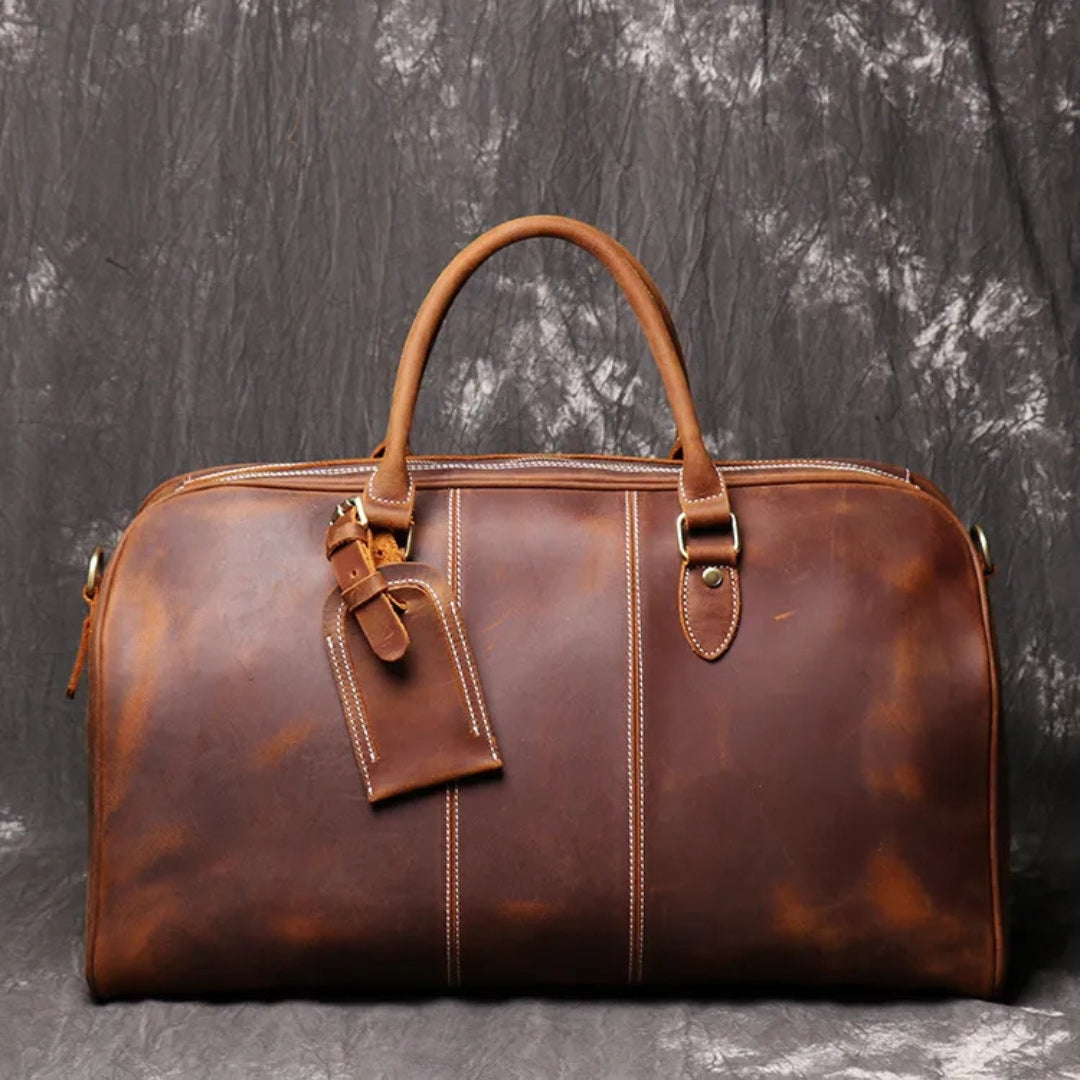 Travel Bag for Men ⎜ Robust Leather Bag with Shoulder Strap and Large Capacity