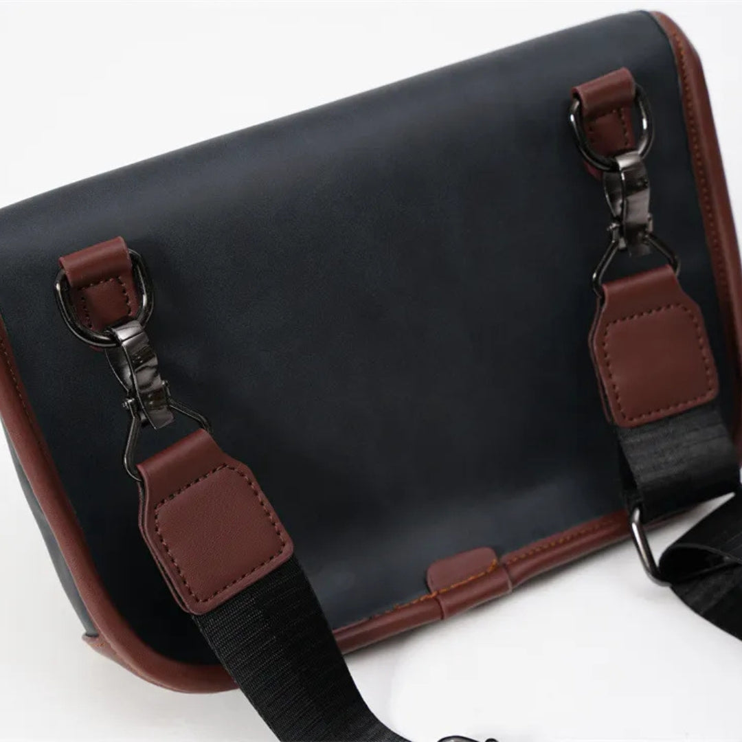 Shoulder Bag for Men ⎜ Fashionable Landscape Format with Magnetic Flap and Adjustable Shoulder Strap