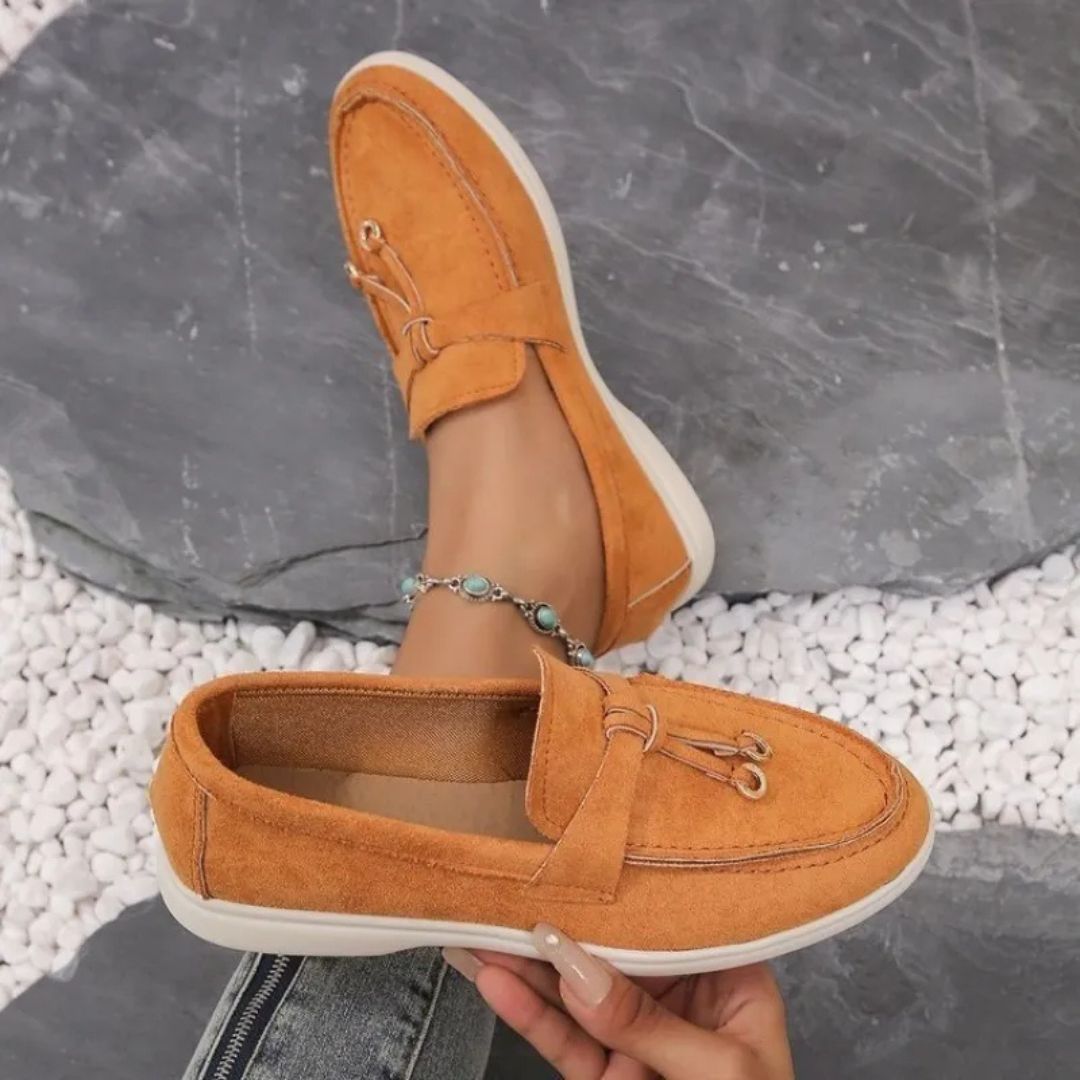 Slip - on Loafers for Women ⎜ Fashionable Moccasins with a Comfortable Elasticated Strap and Elegant Look