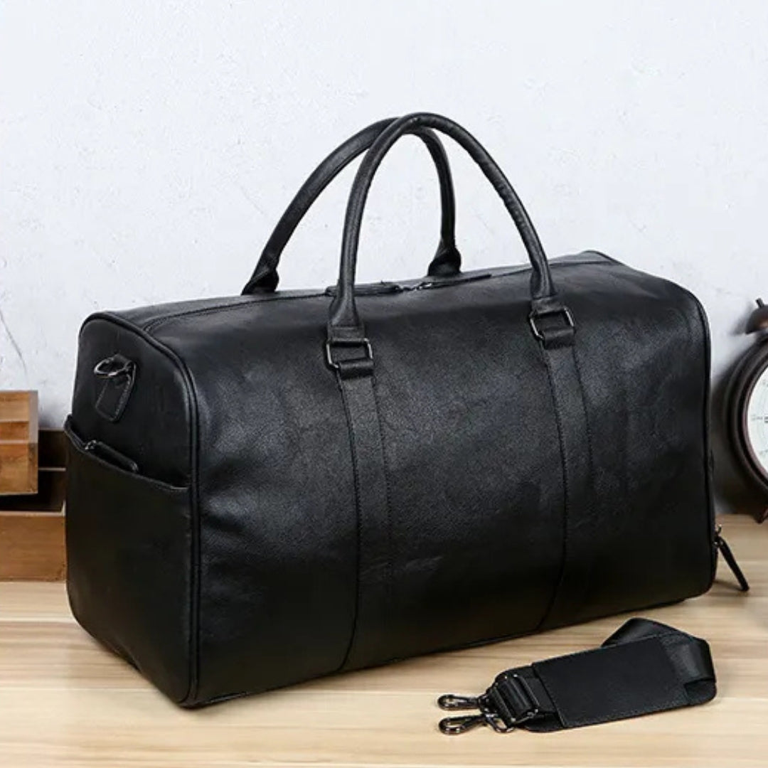 Travel Bag for Men ⎜ Vintage Leather Bag with Large Capacity and Detachable Shoulder Strap