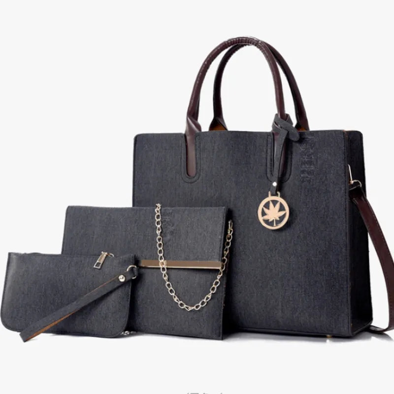 Shoulder Bag for Women ⎜ Three - Piece Set with Spacious Inner Compartment