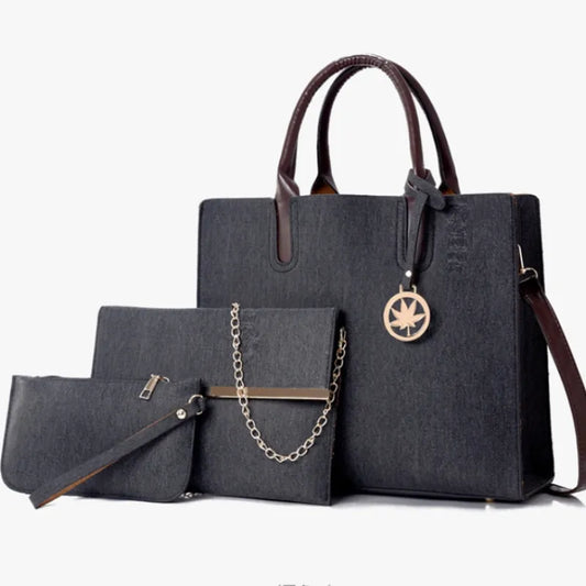 Shoulder Bag for Women ⎜ Three - Piece Set with Spacious Inner Compartment