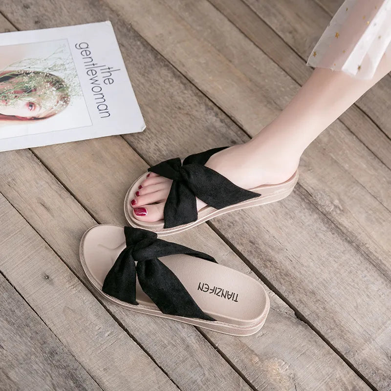 Women's Summer - Style Sandals ⎜ Comfortable Shoes with a Bow Design for a Casual Look
