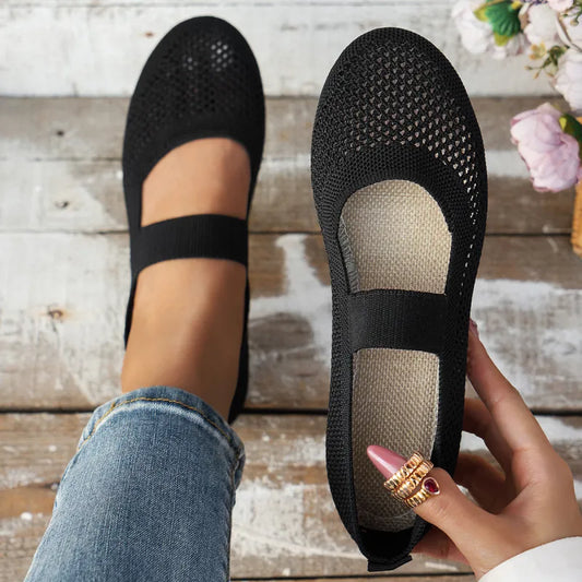 Flat Ballerinas for Women ⎜ Breathable Shoes with Elasticated Strap and Comfortable Feel