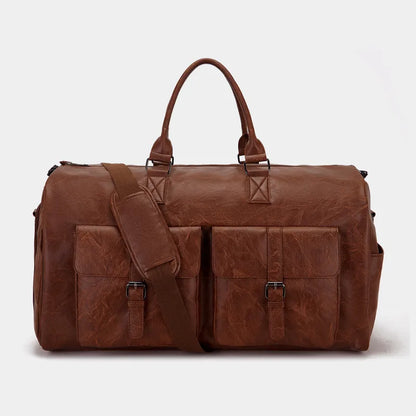 Travel Bag Made of Pu Leather ⎜ Practical Design with Large Capacity and Several Outer Pockets