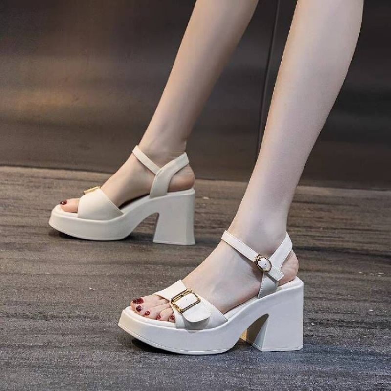 Women's Platform Sandals with Block Heel ⎜ Stylish Shoes with Adjustable Strap and High Wearing Comfort