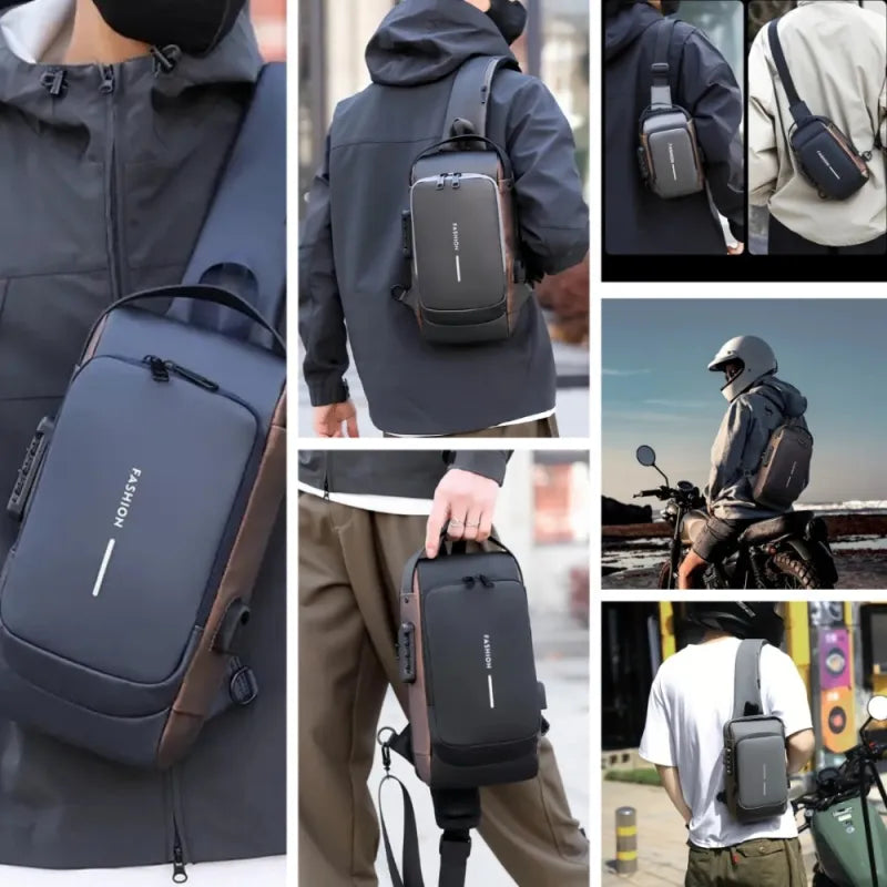 Waterproof Shoulder Bag for Men ⎜ Multifunctional Chest Bag for Outdoor Activities and Travelling