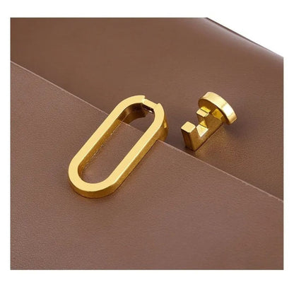 Leather Bag for Women ⎜ Stylish Shoulder Bag with Gold Buckle and Adjustable Strap