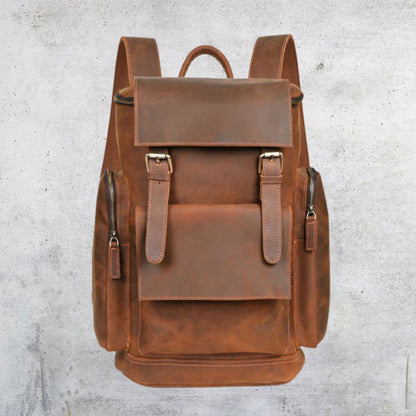 Leather Rucksack for Men ⎜ Robust Day Rucksack with Laptop Compartment and Plenty of Storage Space
