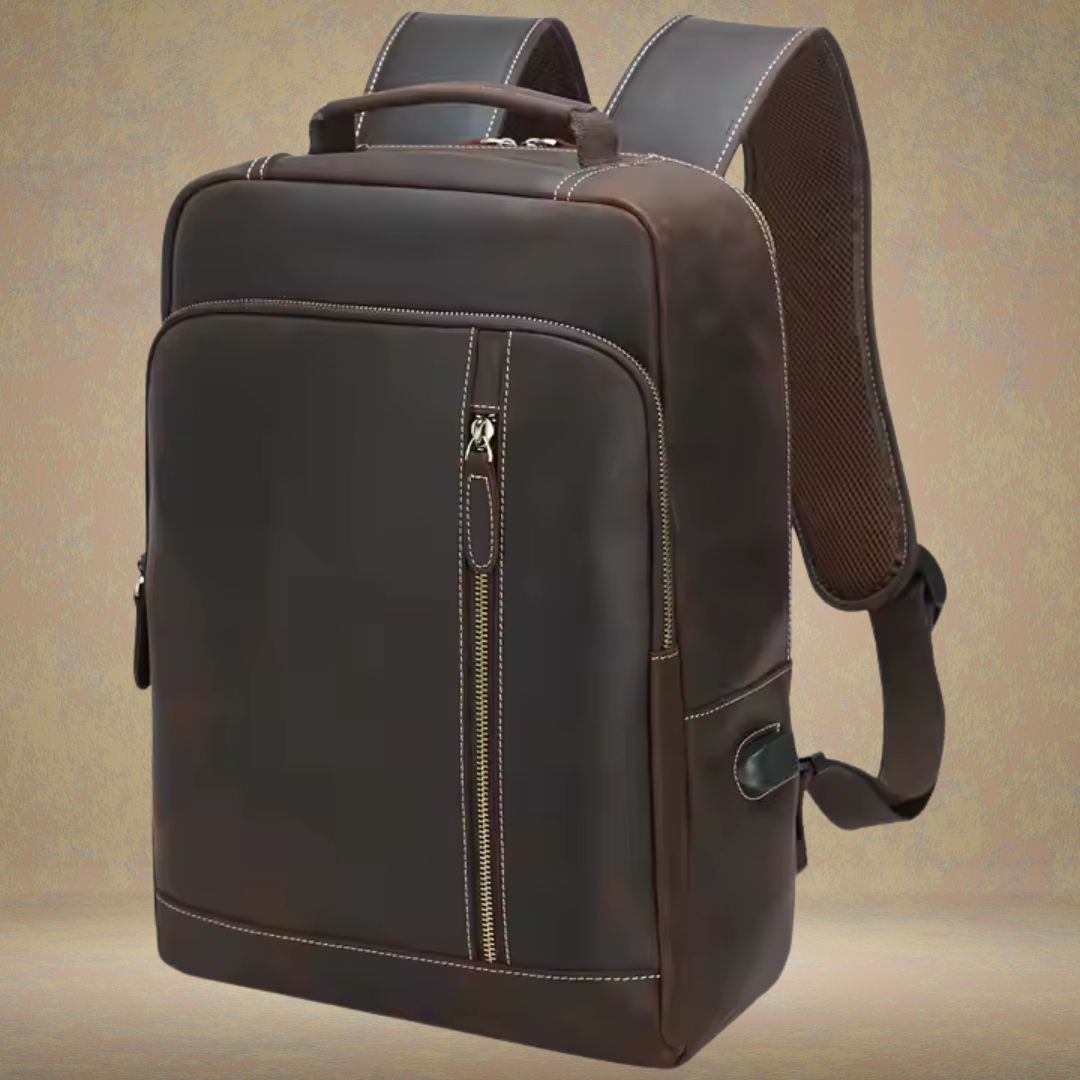 Leather Backpack for Men ⎜ Stylish Design with Generous Storage Space for Travelling and Leisure