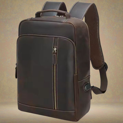 Leather Backpack for Men ⎜ Stylish Design with Generous Storage Space for Travelling and Leisure