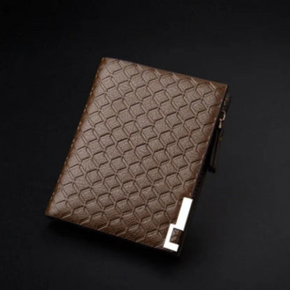 Men's Wallet with Embossing ⎜ Compact Wallet with Zip and Card Compartments