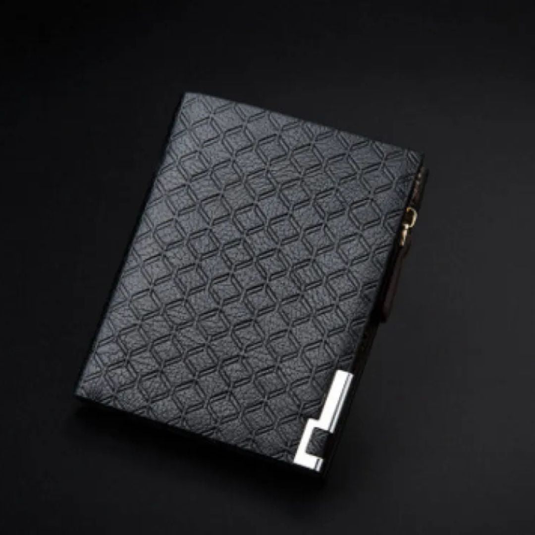 Men's Wallet with Embossing ⎜ Compact Wallet with Zip and Card Compartments
