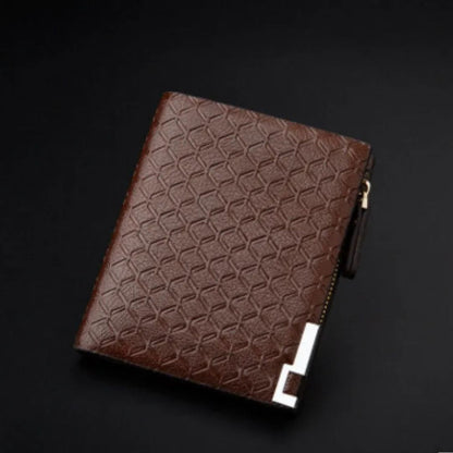Men's Wallet with Embossing ⎜ Compact Wallet with Zip and Card Compartments