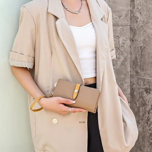 Women's Wallet ⎜ Multifunctional Clutch in Contrasting Design with Zip and Practical Compartments