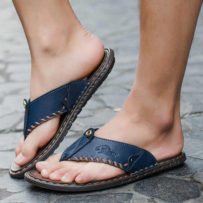 Men's Toe Separators for Summer ⎜ Comfortable Leather Sandals with Non - Slip Soles and Stylish Details