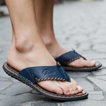Men's Toe Separators for Summer ⎜ Comfortable Leather Sandals with Non - Slip Soles and Stylish Details