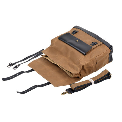 Canvas Motorbike Bag ⎜ Waterproof Retro Bag with Strap Fastening and Large Storage Space