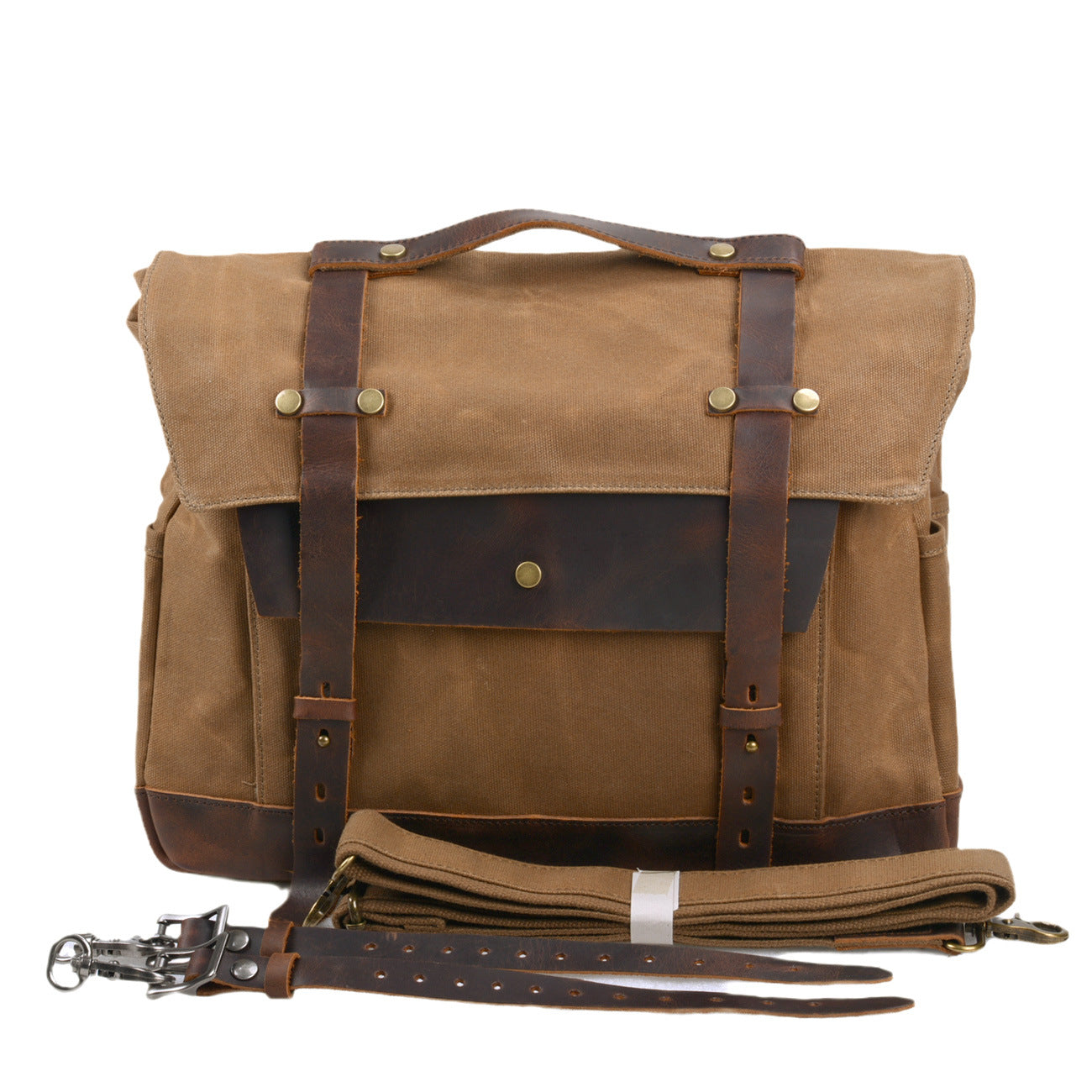 Canvas Motorbike Bag ⎜ Waterproof Retro Bag with Strap Fastening and Large Storage Space
