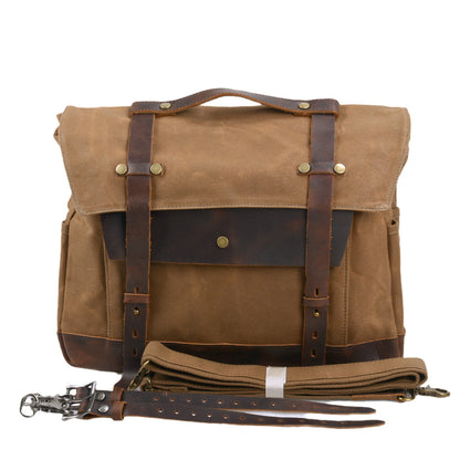 Canvas Motorbike Bag ⎜ Waterproof Retro Bag with Strap Fastening and Large Storage Space