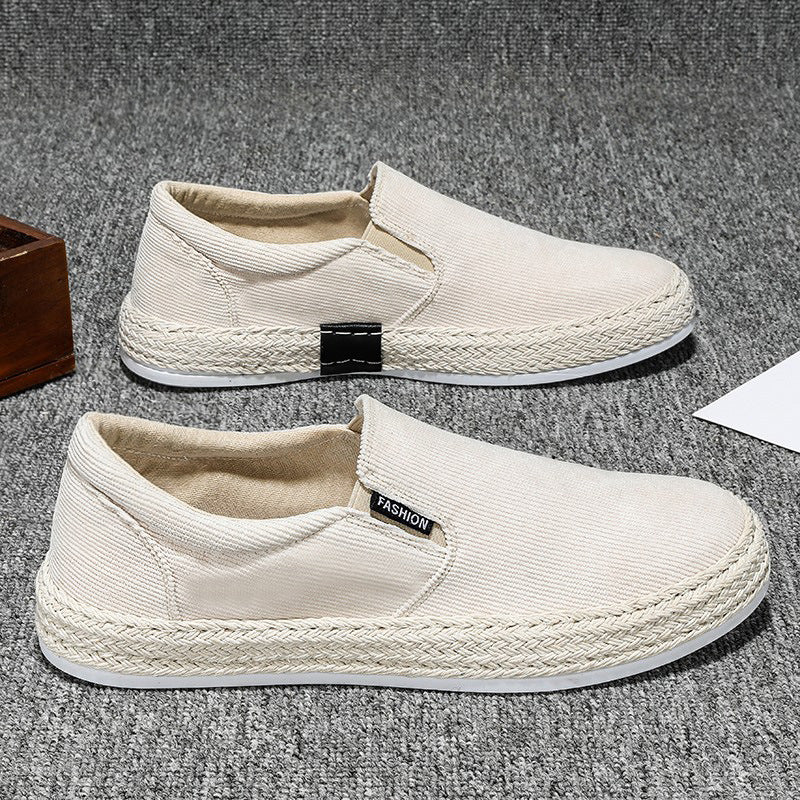 Breathable Men's Slip - on Shoes ⎜ Comfortable Espadrille - Style Canvas Shoes for Leisure and Summer